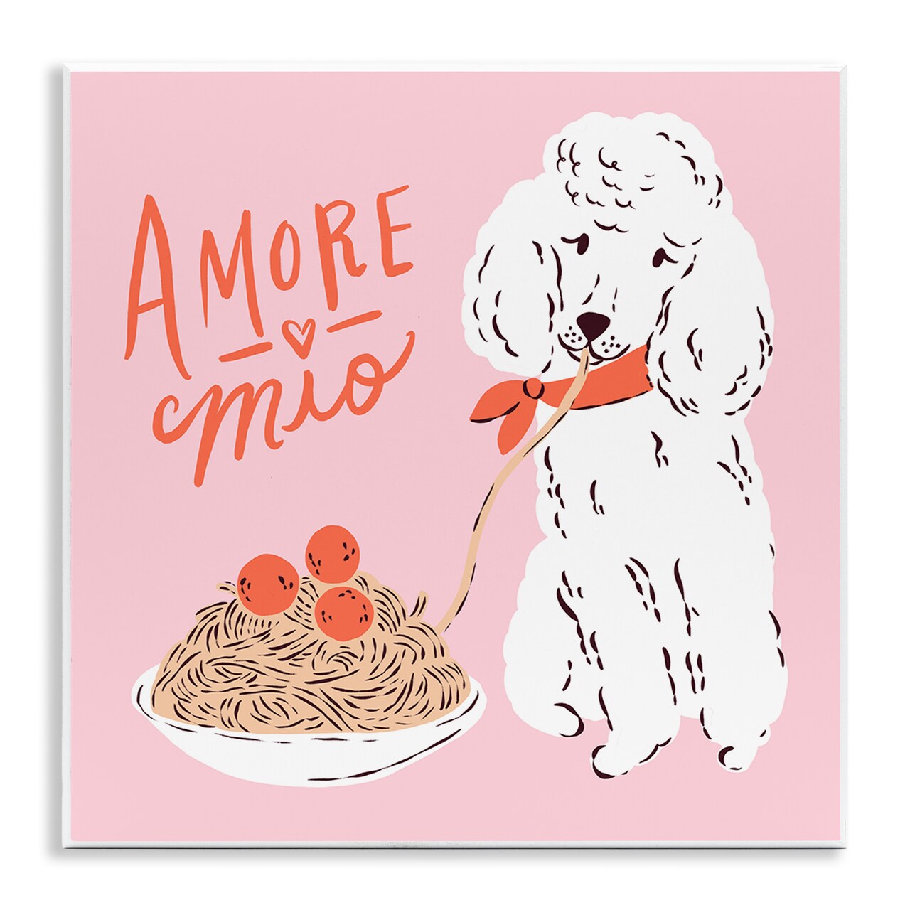 Stupell Industries Amore Mio Pasta Poodle Wall Plaque, design by Krissy Mast